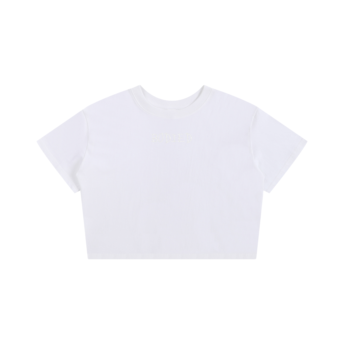 BODIED Seamless Crop Tee (White)