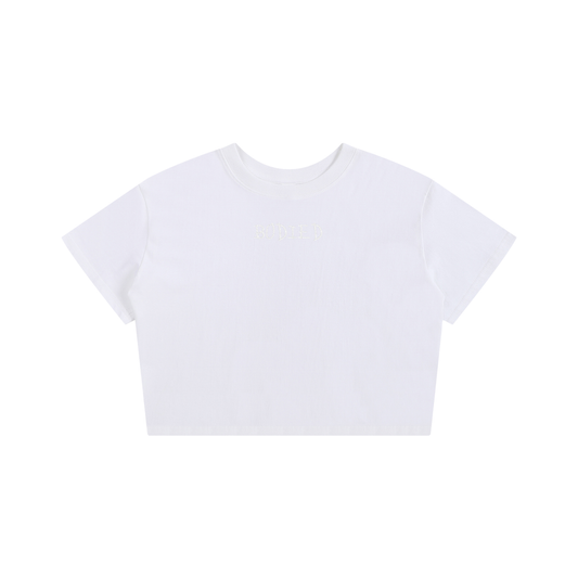 BODIED Seamless Crop Tee (White)